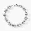 Bracelet Carrus Maille Grain De Cafe Argent Blanc