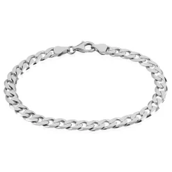 Bracelet Casper Maille Gourmette Argent Blanc