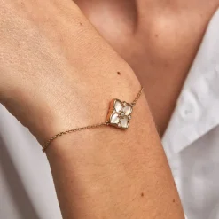 Bracelet Cassian Plaque Or Doré Nacre Oxyde De Zirconium