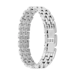 Bracelet Celicia Maille Grain De Riz Acier Blanc