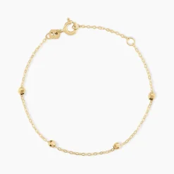Bracelet Chaine Boules Alternees Or Jaune