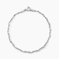 Bracelet Ciana Torsade Diamante Argent Blanc