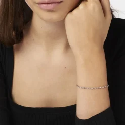 Bracelet Ciana Torsade Diamante Argent Blanc