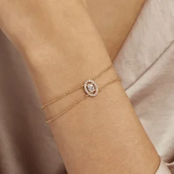 Bracelet Classical Plaqué Or Jaune Oxyde De Zirconium