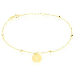 Bracelet Cobeia Croix Maille Forçat Or Jaune