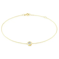 Bracelet Columbine Or Jaune Oxyde De Zirconium Blanc