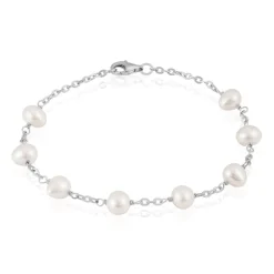 Bracelet Corentina Argent Blanc Perle De Culture