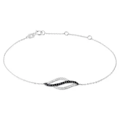 Bracelet Courbes Or Blanc Diamant