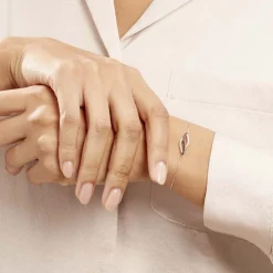 Bracelet Courbes Or Blanc Diamant