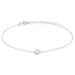 Bracelet Court Argent Blanc Laureano Oxyde De Zirconium