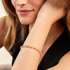 Bracelet Diona Diona Maille Boule Or Jaune
