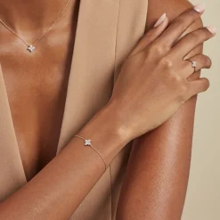 Bracelet Eclosion Precieuse Or Jaune Oxyde De Zirconium