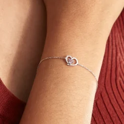 Bracelet Eliana Or Blanc Amethyste Et Oxyde De Zirconium