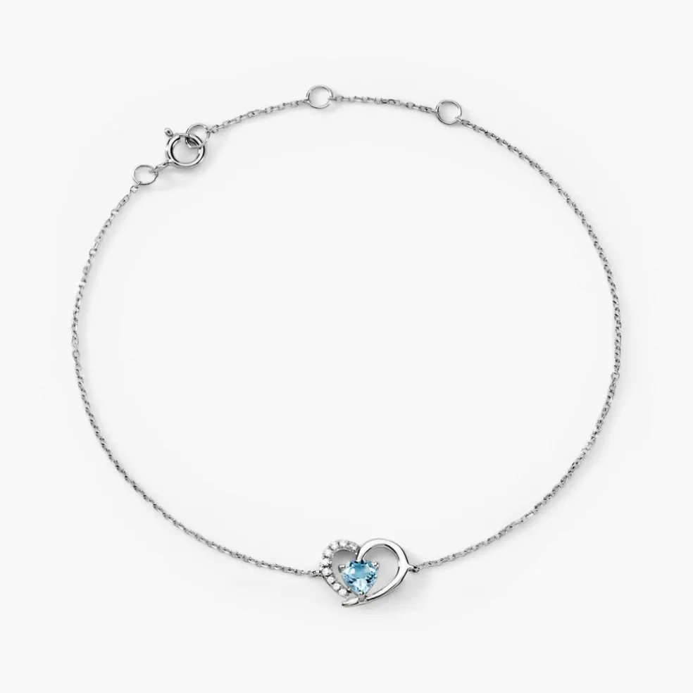 Bracelet Eliana Or Blanc Topaze Et Oxyde De Zirconium