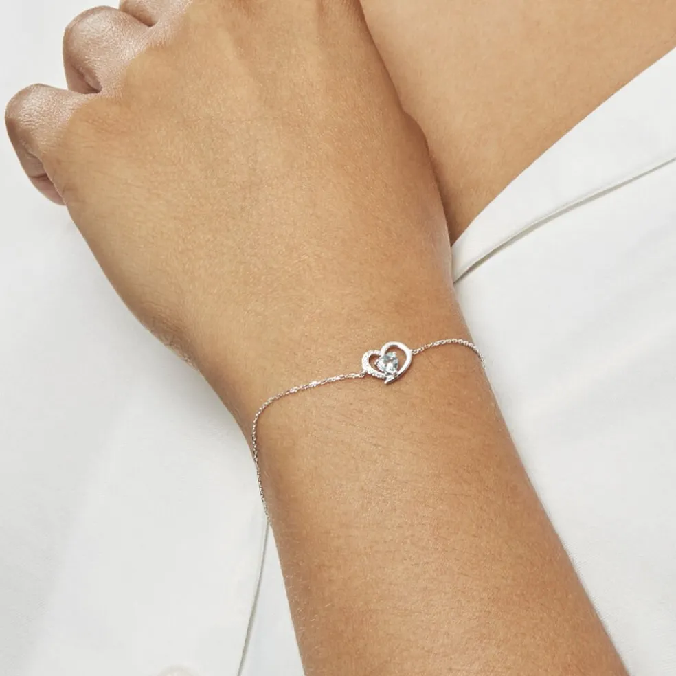 Bracelet Eliana Or Blanc Topaze Et Oxyde De Zirconium