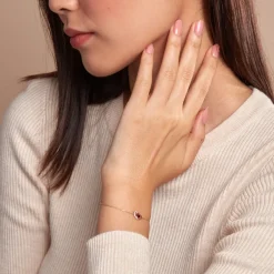 Bracelet Eliana Or Jaune Rhodolite Oxyde De Zirconium