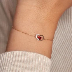 Bracelet Eliana Or Jaune Rhodolite Oxyde De Zirconium