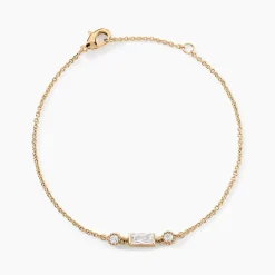 Bracelet Estela Plaque Or Jaune Oxyde De Zirconium