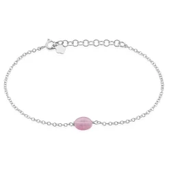 Bracelet Evren Argent Blanc Quartz Rose