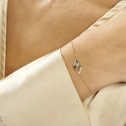 Bracelet Eye Or Jaune Oxyde De Zirconium