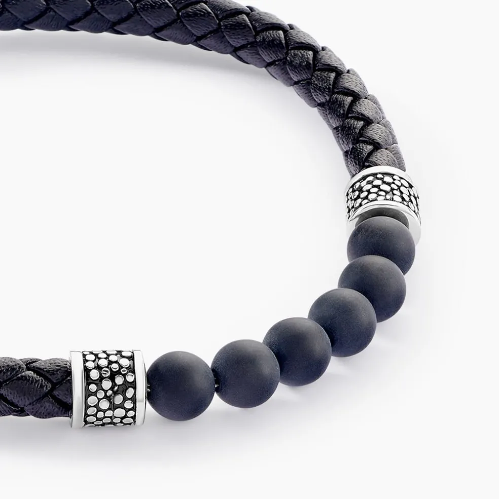 Bracelet Genaelleae Acier Blanc Agate