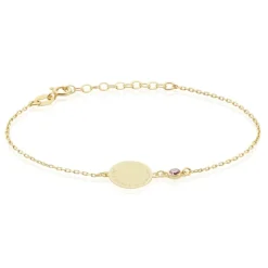 Bracelet Giusto Plaque Or Oxyde De Zirconium