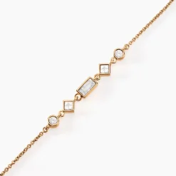 Bracelet Gold Chandelier Plaqué Or Doré Oxyde De Zirconium