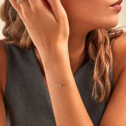 Bracelet Goutte Or Jaune Améthyste