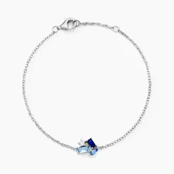 Bracelet Guillemette Argent Blanc Pierre D'imitation