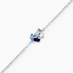 Bracelet Guillemette Argent Blanc Pierre D'imitation