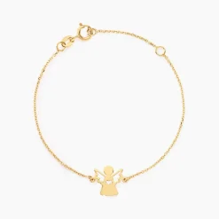 Bracelet Hallie Ange Et Coeur Or Jaune