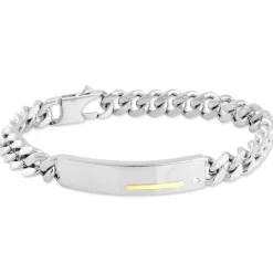 Bracelet Identité Adoline Acier Blanc Diamant