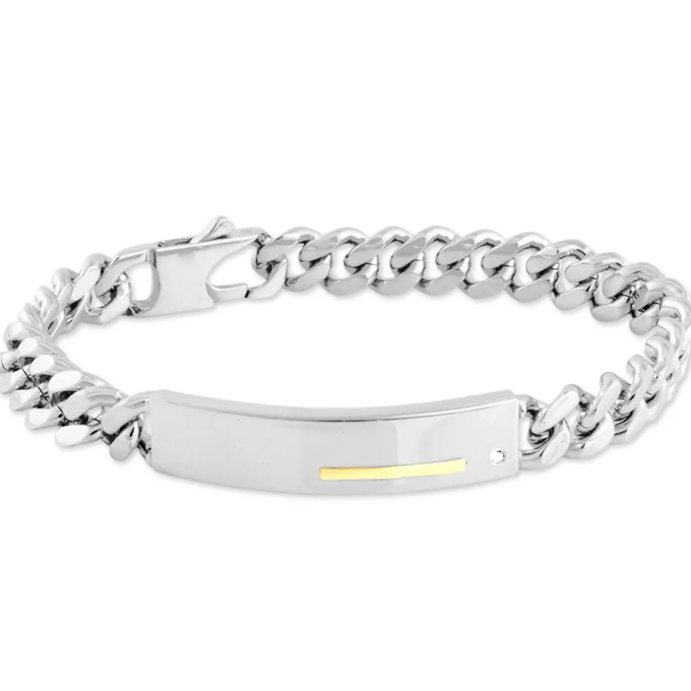 Bracelet Identité Adoline Acier Blanc Diamant
