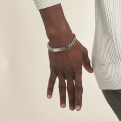 Bracelet Identité Adoline Acier Blanc Diamant