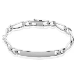 Bracelet Identité Anilo Maille Alternee 1/1 Argent Blanc