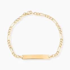 Bracelet Identité Bartolomee Maille Alternee 1/3 Or Jaune