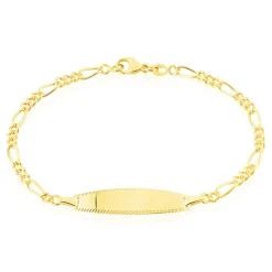 Bracelet Identité Bartolomee Maille Alternee 1/3 Or Jaune