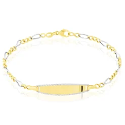 Bracelet Identité Bartolomee Maille Alternee 1/3 Or Bicolore