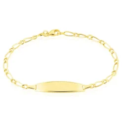 Bracelet Identité Bartolomee Maille Alternee 1/1 Or Jaune