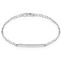 Bracelet Identité Casper Argent Blanc
