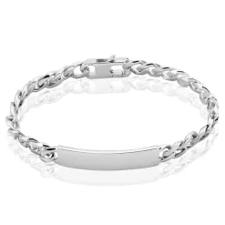 Bracelet Identité Casper Argent Blanc