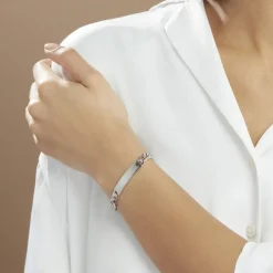 Bracelet Identité Casper Argent Blanc