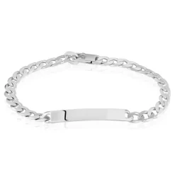 Bracelet Identité Casper Gourmette Argent Blanc