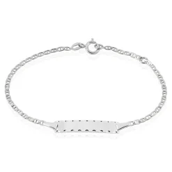 Bracelet Identité Esta Maille Forçat Or Blanc