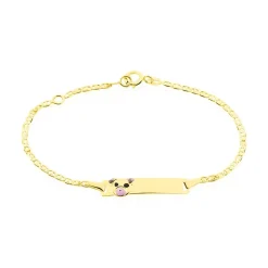 Bracelet Identité Euzebia Maille Chemin De Fer Or Jaune