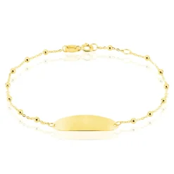 Bracelet Identité Evelina Maille Boule Or Jaune