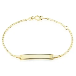 Bracelet Identité Fanelia Maille Marine Or Jaune
