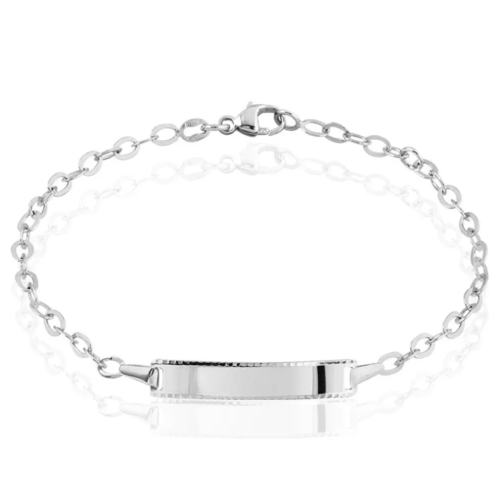 Bracelet Identité Gaspardine Maille Forçat Or Blanc