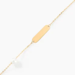 Bracelet Identité Helee Or Jaune Perle De Culture