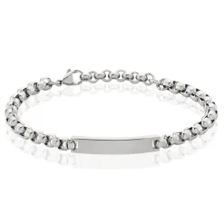 Bracelet Identite Acier Blanc Doryan